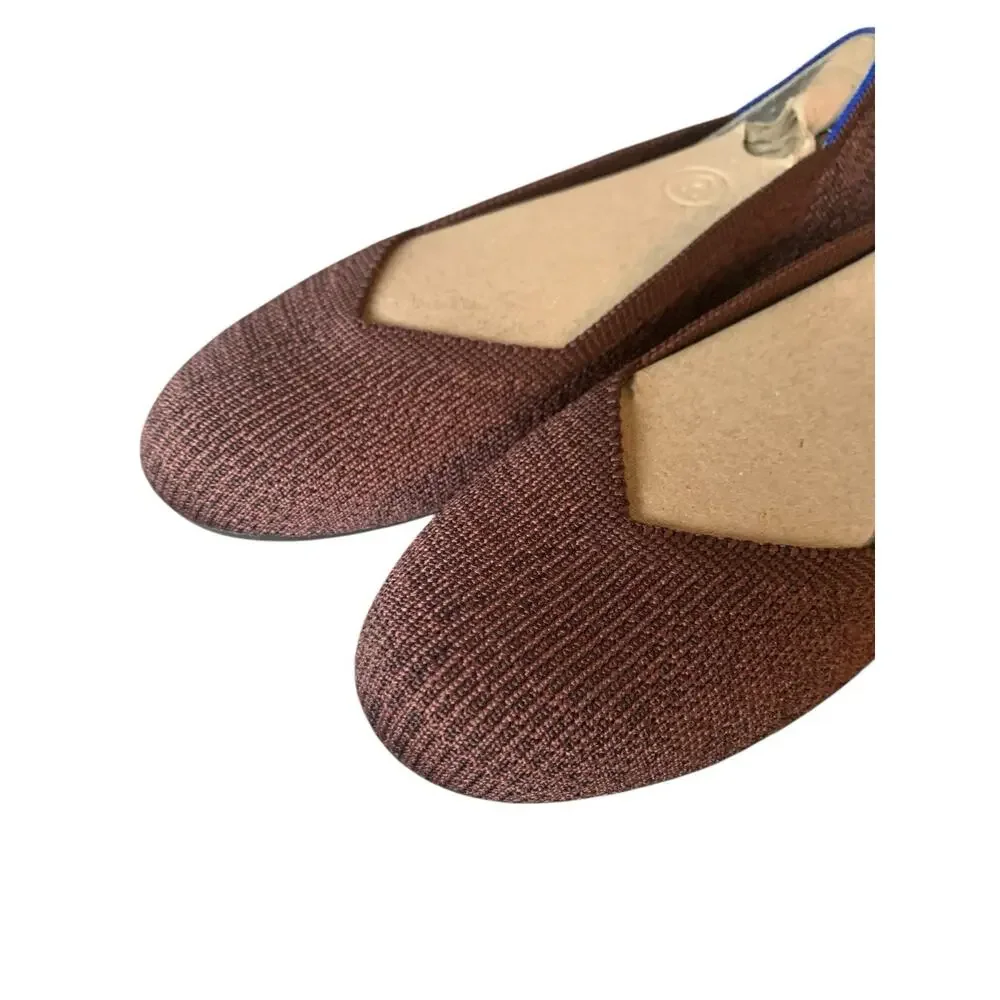 Rothy's The Point Flat Truffled Python Retired Neutral Brown Womens Size 7